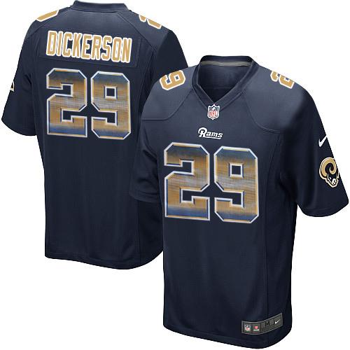 Nike Rams #29 Eric Dickerson Navy Blue Team Color Men's Stitched NFL Limited Strobe Jersey